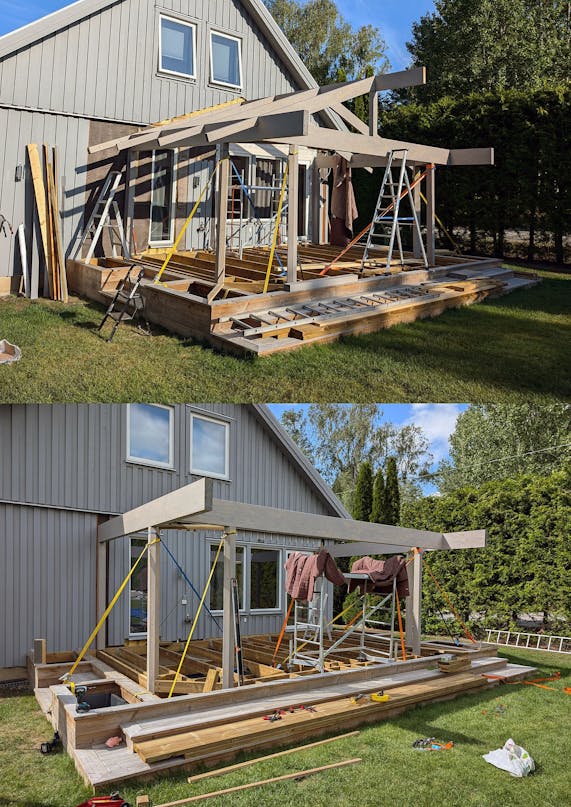 Vinterisoleret udestue af genbrug Vinterisoleret udestue af genbrug